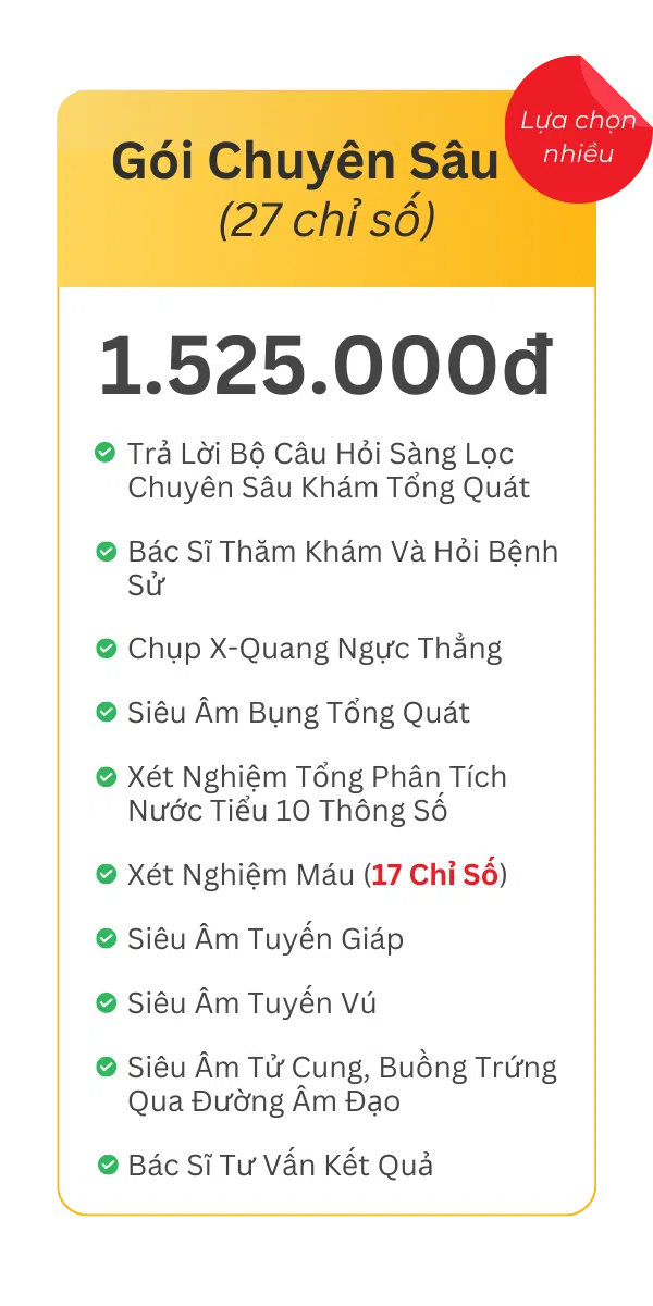 Gói Khám Tổng Quát Chuyên Sâu Nữ