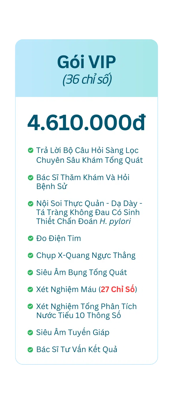 Gói Tầm Soát Ung Thư Dạ Dày Nam VIP