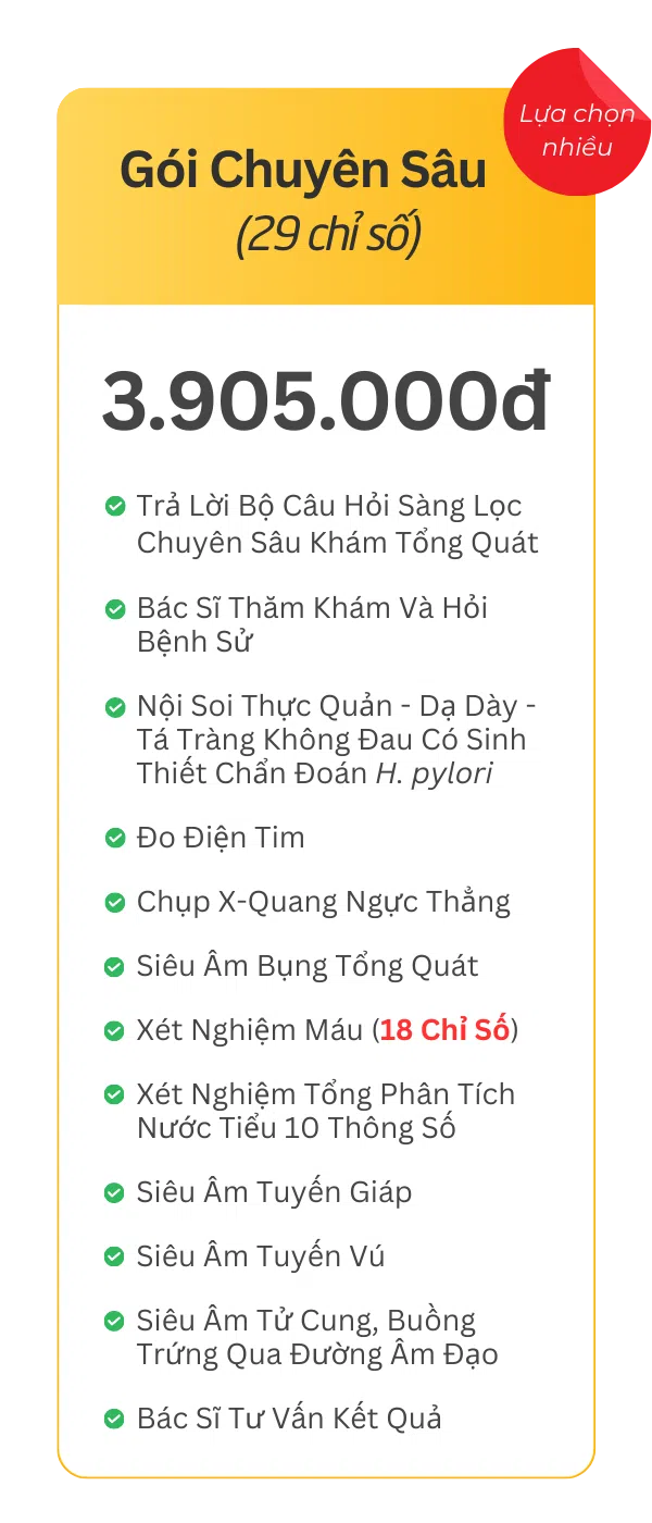 Gói Tầm Soát Ung Thư Dạ Dày Nữ Chuyên Sâu