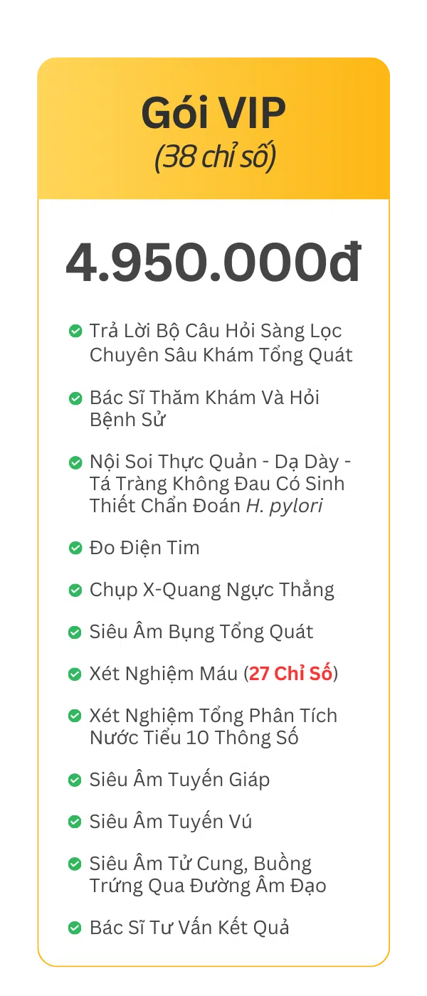 Gói Tầm Soát Ung Thư Dạ Dày Nữ VIP