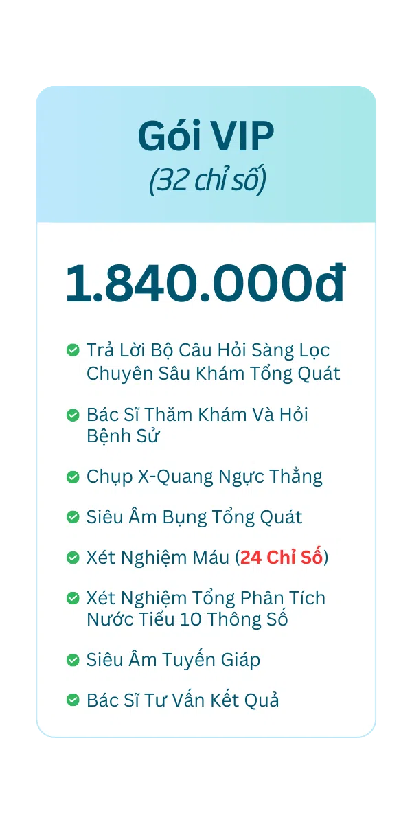 Gói Khám Tổng Quát VIP Nam