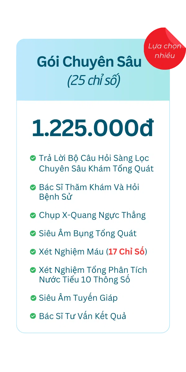Gói Khám Tổng Quát Chuyên Sâu Nam